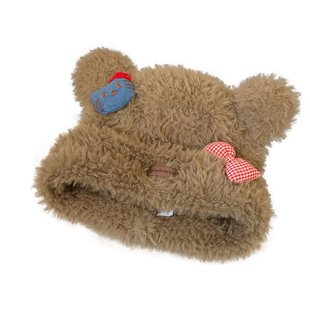 可爱Kitty猫毛绒针织帽女秋冬加厚保暖防寒毛线帽显脸小护耳帽子