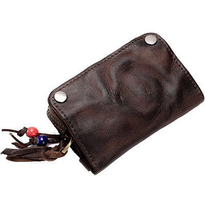 双层真皮多功能双层钥匙包