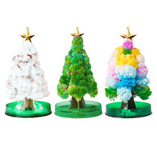 魔法圣诞树浇水开花纸树七彩神奇结晶DIY手工圣诞节礼物儿童玩具