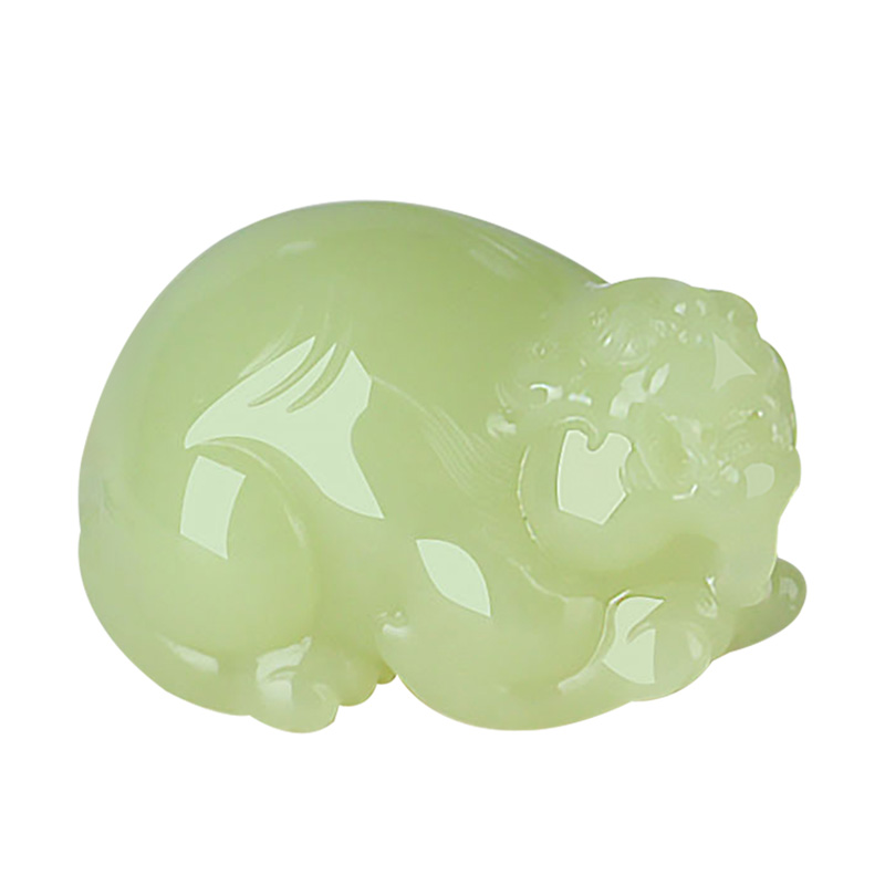 玉说和田玉貔貅吊坠男款玉坠黄口料仿古瑞兽皮休玉佩玉挂件附证书