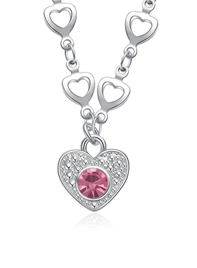 brandymelville项链爱心粉钻吊坠