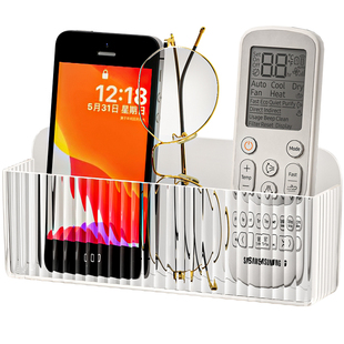 遥控器收纳盒上墙挂架壁挂式贴墙免打孔床头电视空调遥控器放置架