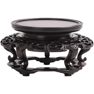 大叶紫檀香几圆形茶壶香炉盆景花瓶实木中式仿古托尼花几饰品摆件