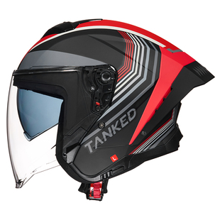 TANKED坦克头盔半盔双镜片摩托车四分之三头盔踏板车男女四季通用