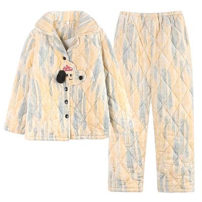 猫人情侣睡衣三层夹棉2025新款冬