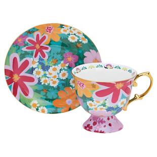 T2繁花似锦高档骨瓷茶具套装茶杯子母茶壶高端轻奢咖啡杯女士送礼