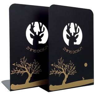 简约书立架铁大号加厚加重书夹书靠书立书挡板创意无印风桌面书本收纳架书桌整理神器书挡书架可定制LOGO