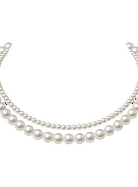 双层叠戴珍珠项链女款2025新款