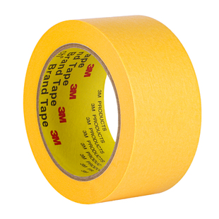 3m244美纹纸胶带耐高温胶带不留痕黄色单面胶美术生专用分色美纹纸皱纹胶不干胶汽车美容喷漆遮蔽专用胶纸