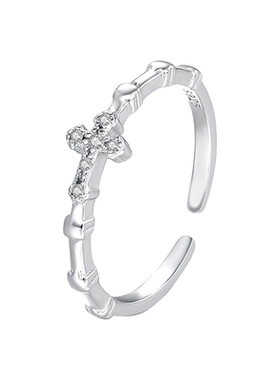 森系冷淡风蝴蝶戒指女s925银