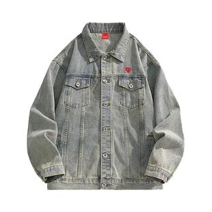 查尔斯桃心【王楚然代言】精致时尚潮流韩风秋季外搭新款牛仔外套