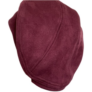 秋季红色鸭舌帽男麂皮绒前进帽复古港风贝雷帽女休闲时尚帅气帽子