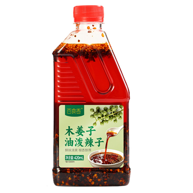 百食香木姜子油泼辣子420ml辣椒油红油辣椒拌菜拌面拌凉菜调味料