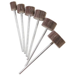 150mm加长带柄百叶磨头百叶轮电磨头6mm纱布页轮金属打磨抛光除锈