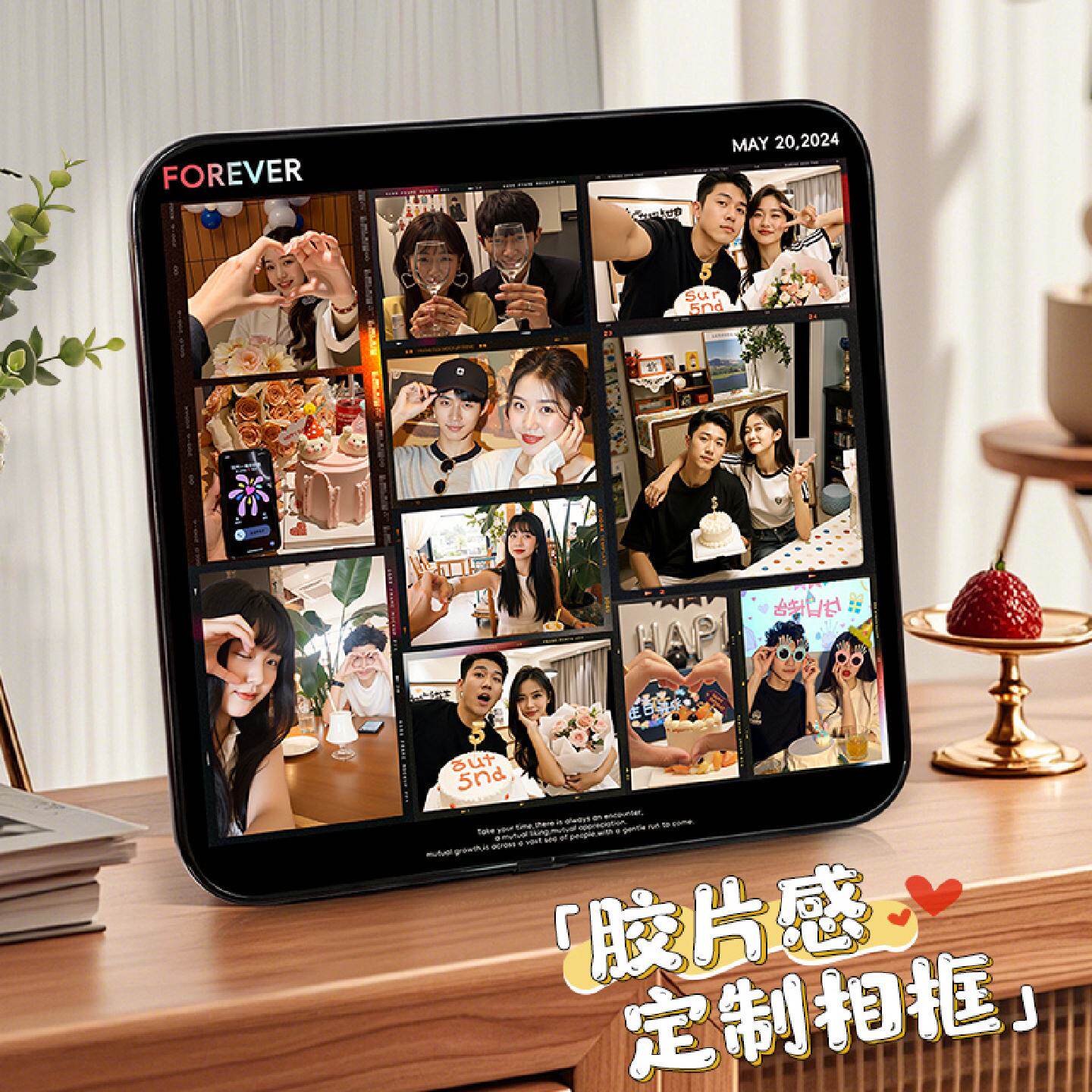 相框摆台照片定制diy情侣加打印创意520纪念生日礼物高级感画框1