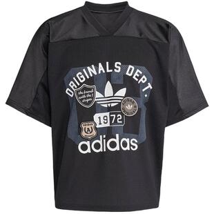 【自营】adidas阿迪达斯男三叶草V领足球衫上衣复古短袖T恤KD6252