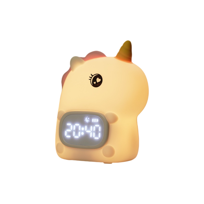 独角兽儿童多功能闹钟小夜灯