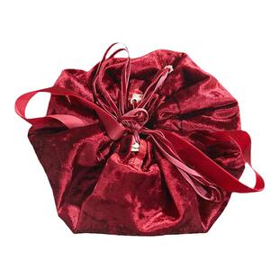 YesMyLord丝绒懒人化妆包抽拉化妆品收纳袋旅行多色原创设计ins