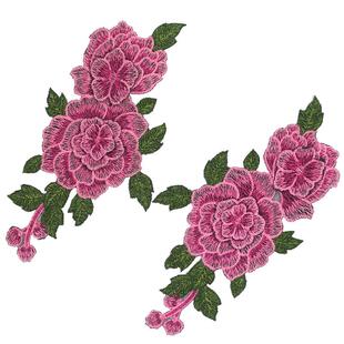 刺绣布贴旗袍补丁贴大号水溶布绣花图案修补衣服花朵贴布装饰贴花