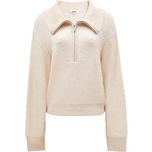 ONLY2026春季新款淑女风含绵羊毛宽松翻领毛衣针织衫女|125113003