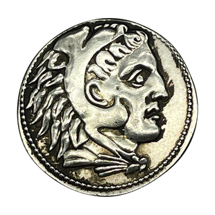 复古人像硬币项链大力神赫拉克勒斯迦太基镀银币布匿希腊神话吊坠