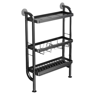 德国厨房置物架极窄款碗碟沥水架碗盘架多功能贴墙水槽碗碟收纳架