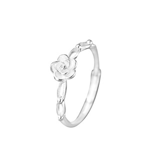 「小寒」爱意不朽 S999足银玫瑰戒指女法式轻奢设计气质纯银指环