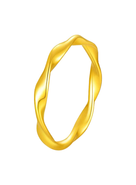 庆大福黄金莫比乌斯环戒指女