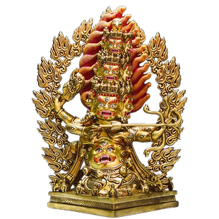欧斯特《宁玛三根本一髻佛母铜像摆件》啦呼啦单坚像装饰铜器16寸