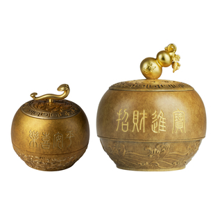 铜师傅《茶叶罐系列》如意葫芦茶叶罐铜摆件 家居装饰工艺品礼物