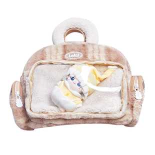 LOLA DESIGN毛绒痛包双肩包 原创设计大容量娃背痛二次元吧唧背包