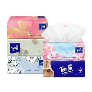 Tempo得宝抽纸M码大包加厚餐巾纸家用实惠装可湿水面巾纸卫生纸巾