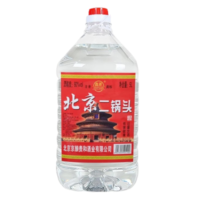 北京二锅头桶装5L浓香型10斤纯粮食酒52度60度高度散装坤沙大曲酒