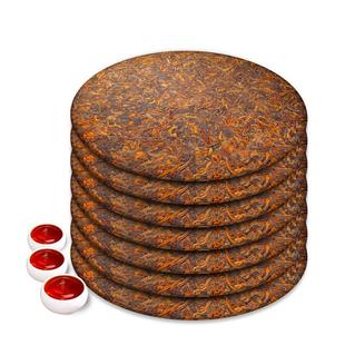 云南普洱茶熟茶官方旗舰布朗山古树七子饼熟普茶叶自己喝口粮黑茶