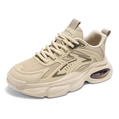 莆田男鞋2026新款春季网面透气休闲运动气垫减震跑步增高老爹潮鞋