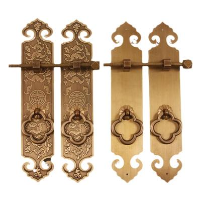 万力纯铜门把手中式老式实木门