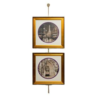 中古风装饰画金属杆装置画设计师同款餐厅玄关金属壁挂高级感挂画