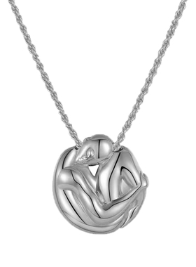 NOTTU铜镀18k金锁骨链3D立体吊坠