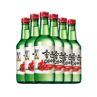 好天好饮韩国进口石榴味烧酒女士低度微醺非清酒360ml*6瓶装