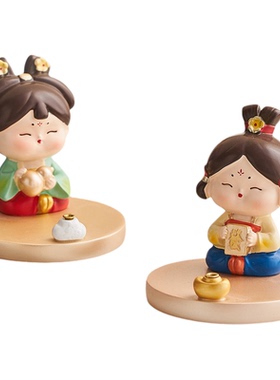 可爱古风仕女手机支架桌面装饰品