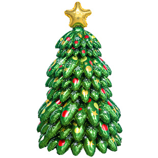 2025新款圣诞节店面装饰大号充气立体圣诞树迷你小型气球摆件布置