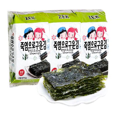 ZEK韩国竹盐海苔片即食Q弹15g