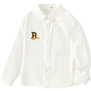 巴拉巴拉男童衬衫宝宝白色衬衣春秋装新款童装儿童上衣婴儿外套潮