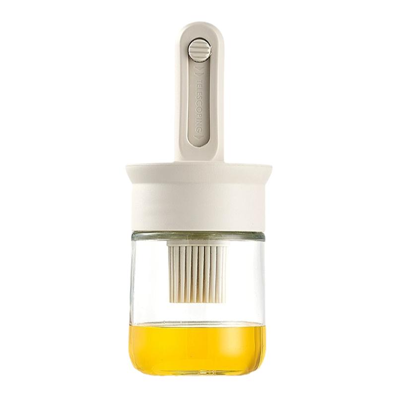 油刷油瓶一体玻璃油刷壶可伸缩食品级硅胶刷油刷子耐高温烧烤刷子