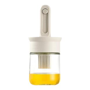 油刷油瓶一体玻璃油刷壶可伸缩食品级硅胶刷油刷子耐高温烧烤刷子