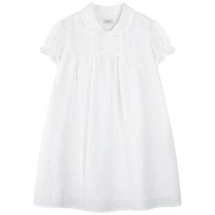 MUCMUKN【天使童话】凉感莱赛尔亚麻娃娃领泡泡连衣裙女童26夏新