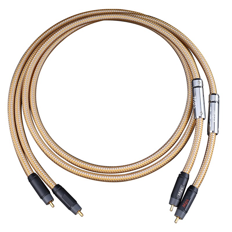 Mps发烧级HiFi方芯6N单晶铜RCA双莲花头音频线音响功放信号连接线