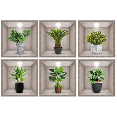 仿真绿植盆栽墙贴画自粘装饰画