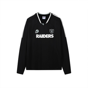 NFL美橄超级碗突袭者美式jersey运动训练球衣速干黑白宽松长袖T恤