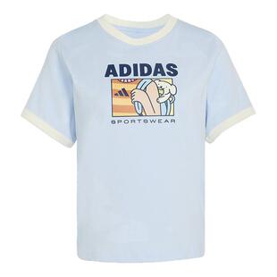 adidas阿迪达斯2026夏女运动短袖休闲舒适印花圆领半袖T恤 KC8602